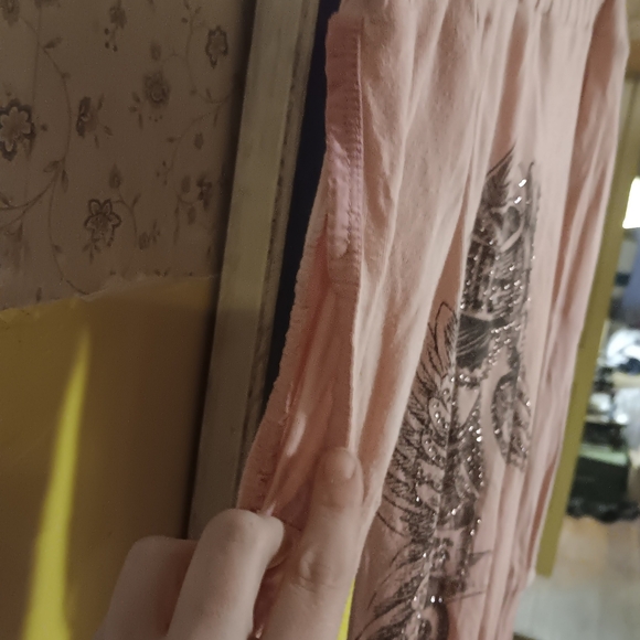 SALVAGE Htf Vng Rhinestone "Salvage Saves" Pink Off-Shoulder Sweater/Mini Dress - Picture 9 of 11